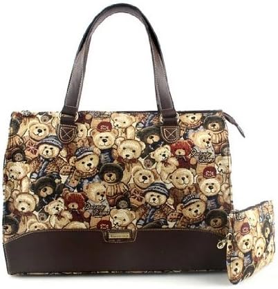 Amazon ベアのトートバッグ テディベア クマ たっぷり 大きめ ボストンバック ハンドバック ショルダーバック クラッチバック ポーチ 斜め掛けバック リュックサック トートバック キャリーバック ブランドバック かばん バック レディースバック カジュアル T 057