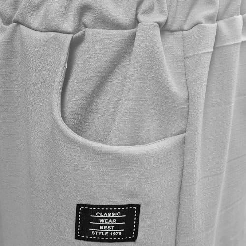 WANZZXCSL Men's Cotton Linen Pants 2025 Casual Waist Drawstring Straight Leg Fashion Pants Lightweight Baggy Trousers3