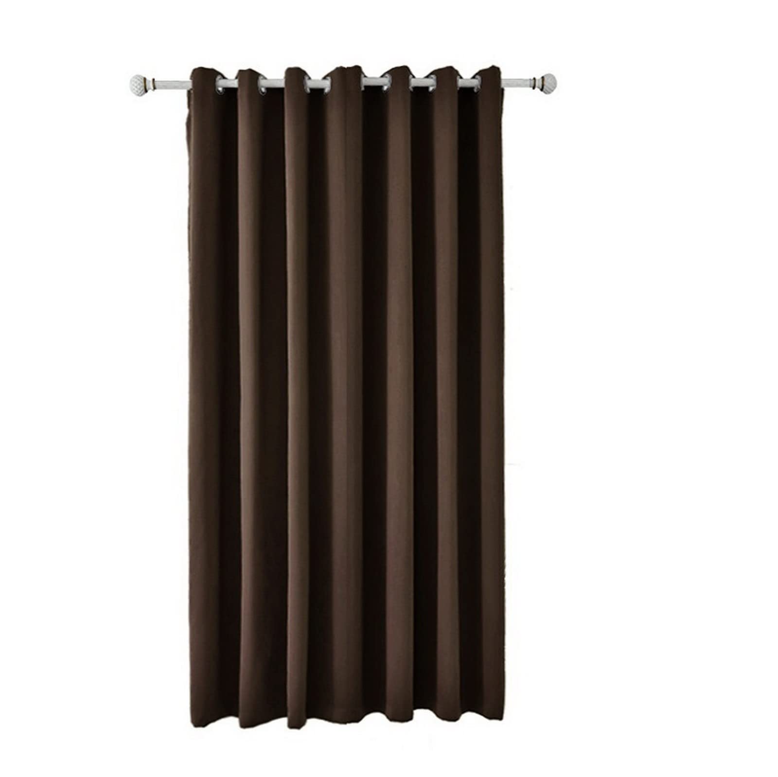 A.Monamour Rideau Occultant Rideau Thermique Isolant à Oeillets Solid Rideau de Porte Décoration de Fenêtre pour Chambre Salon 1 Panneau café foncé