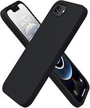 DIZORO Compatible with iPhone 16e Case 6.1"(2025), Liquid Silicone 3 Layers Full Covered Soft Gel Rubber Phone Case,Shockproof Protective Cover with Anti-Scratch Microfiber Lining-Black