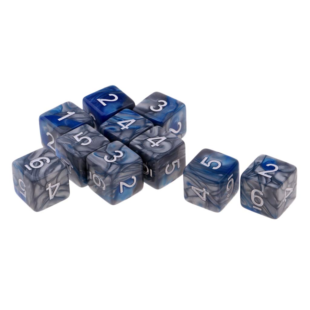Fenteer – Lot De 10 Dés D6 Violets Et Noirs – 16 Mm – Jeu De Société, Mathématiques, Classe