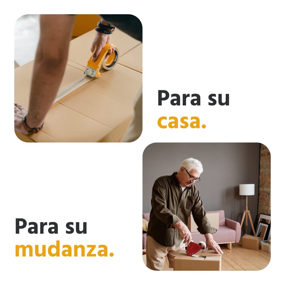Cinta adhesiva universal para embalaje de cartón, alta fuerza adhesiva, resistente a roturas, calidad para envíos, mudanzas y almacenes, reciclable de PP (72 rollos – transparente)
