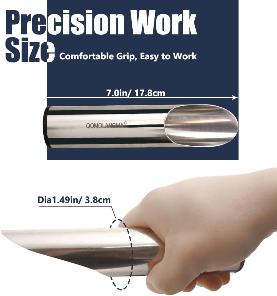 Small Stainless Bonsai Soil Scoop - Garden Handle Scooper for Transplanting, Potting, Digging & Plant Care, Gardening Trowel Tool for Long-Term, Plant Lover Gifts for Women Gardener/ 2 Pcs