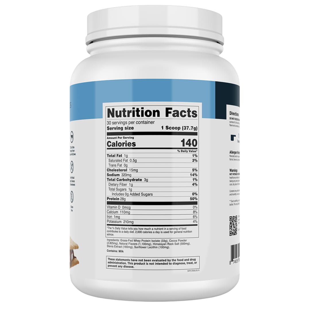 Transparent Labs Grass-Fed Whey Protein Isolate - 30 Servings, S'Mores — Amazon image 9