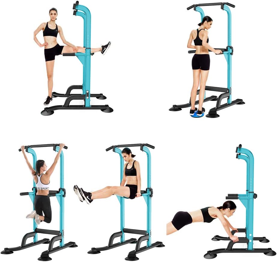 SogesHome Power Tower with Dip Station, Multifunctional Power Tower Strength Training, Pull-Up Tower, Height Adjustable from 190 to 230 cm, Pull-Up