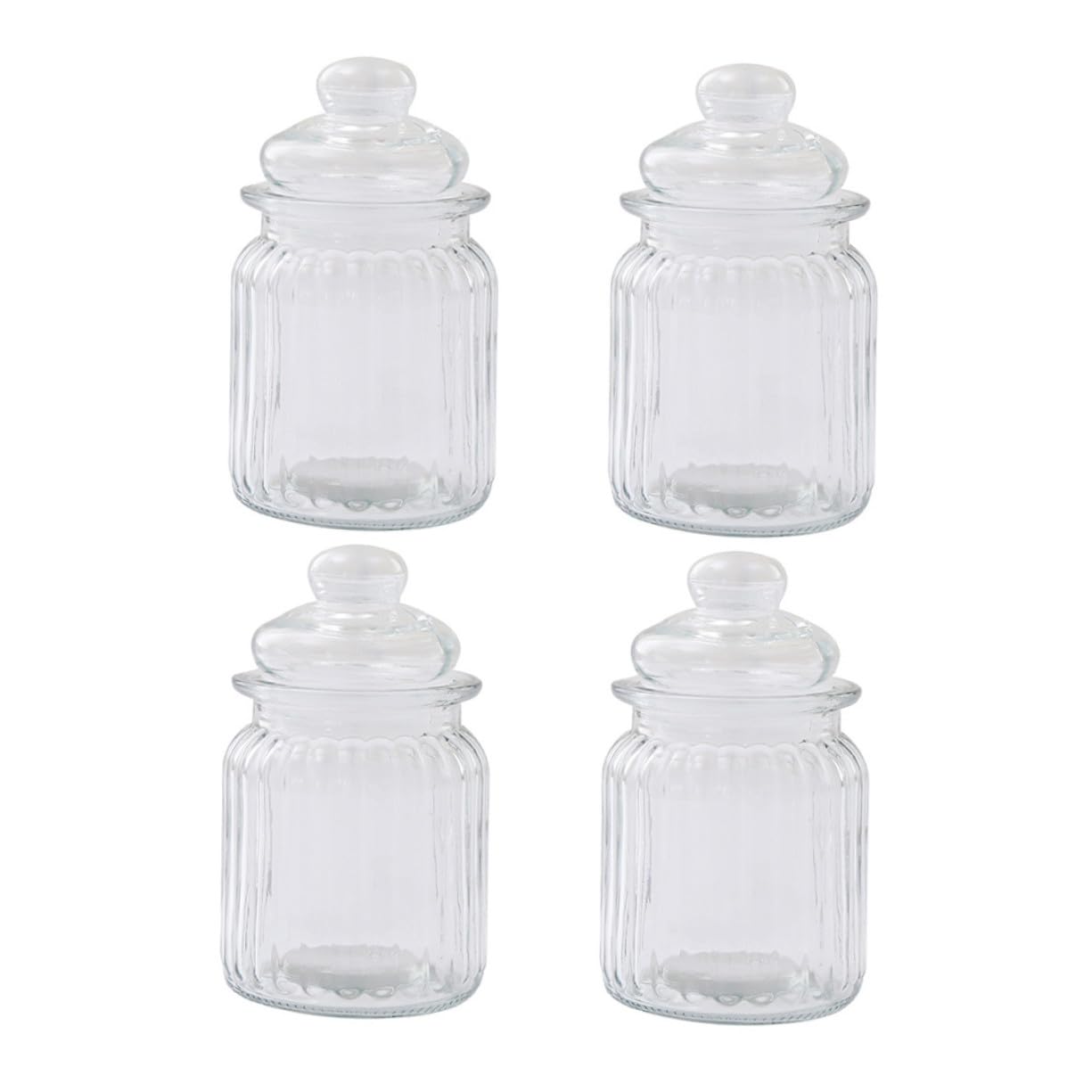 4 Stück Glas Vorratsdosen 230ml mit Deckel für Küche und Haushalt Luftdichte Aufbewahrung Dickes Glas und Feine Verarbeitung für Trockenfrüchte und Snacks