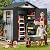 DWVO 6.2x3.4 FT Resin Storage Shed with Reinforced Floor, Outdoor Storage Shed with Lockable Door, Window and Vents, Waterproof Plastic Tool Storage for Garden, Backyard, Patio, Lawn(Blue-Gray+Black)