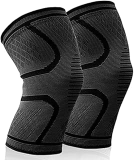 AMZ Medical Black Knee Brace 2 Pack - Knee Support, Compression Sleeves for men/women, Arthritis, Joint Pain, Ligament Injury, Meniscus Tear, ACL, MCL, Tendonitis, Running, Squats, Sports (S)