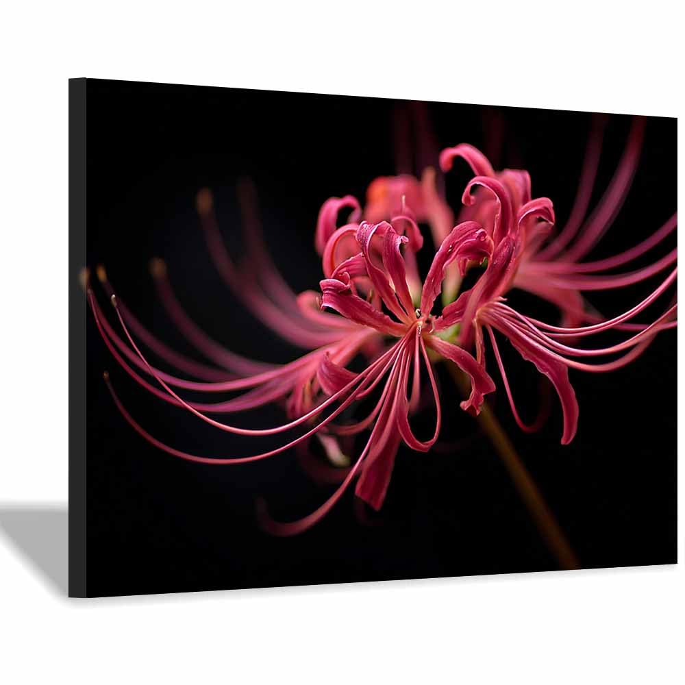 ZAMAEIU Nature Landscape Canvas Wall Art Curled-petalled blossoms posters picture, Modern Wall Decor, for Bedroom, Office, Living Room, Corridor, classroom(red)-60x90cm Framed