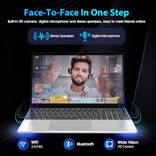 Image of 2025 Thin Laptop Computer - 15.6 inch Business Laptop, Intel N95 (up to3.4GHz),16GB DDR4 RAM,512GB SSD, Fingerprint Unlock,Backlit Keyboard,Lightweight Laptop for Play Gaming &Work & Business Laptop