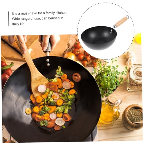 Wok japonés pequeño acero para cocina gas sin recubrimiento miniatura 4