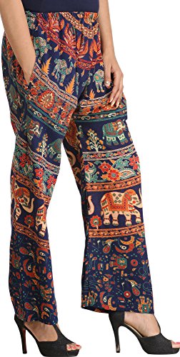 Image of Exotic India Casual Trousers from Pilkhuwa with Printed