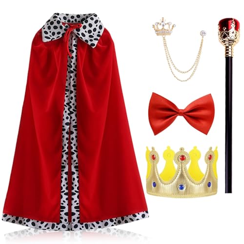 1 PC Royal Crown Chain Brooch Golden Crown Lapel Pin with Double Chain for Birthday Role Play Party