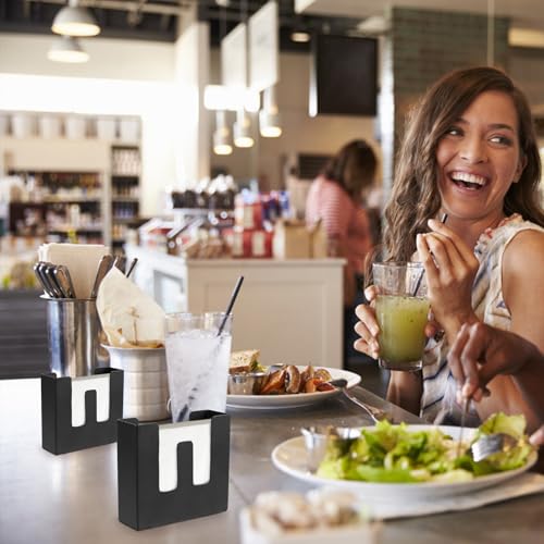 Servilletero sin rebabas negro CANIGHT de acero para evitar cortes en restaurantes 5