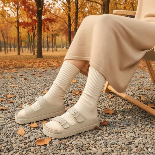 women39s platform sandals with arch support chunky lightweight foam slip on slides comfortable summer beach sandals with adjustable buckle