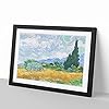 A Wheatfield with Cypresses Vol.2 by Vincent Van Gogh Framed Print | A2 Black Framed Wall Art | Ready to Hang | Modern Historical Picture | Living Room Bedroom Lounge Office #1