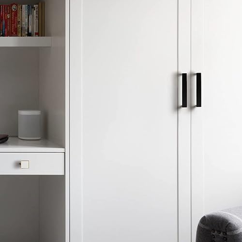 Miniatura 7 de Probrico - Tiradores cuadrados de acero inoxidable para puerta de armario o cajón, color negro, 0.5pulgadas de ancho, Negro