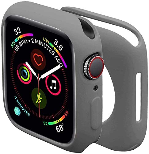 MXVOLT Compatible with Apple Watch Series 4/5/6/SE 44MM Soft Flexible TPU Anti-Scratch Lightweight Protective Case for iWatch Grey