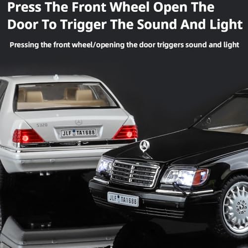 Image of Merceedes Benz W140 Model Car with Box, Zinc Alloy Pull Back Toy car with Sound and Light for Kids Boy Girl Gift [Colors as Per Stock] (Merceedes Benz W140)