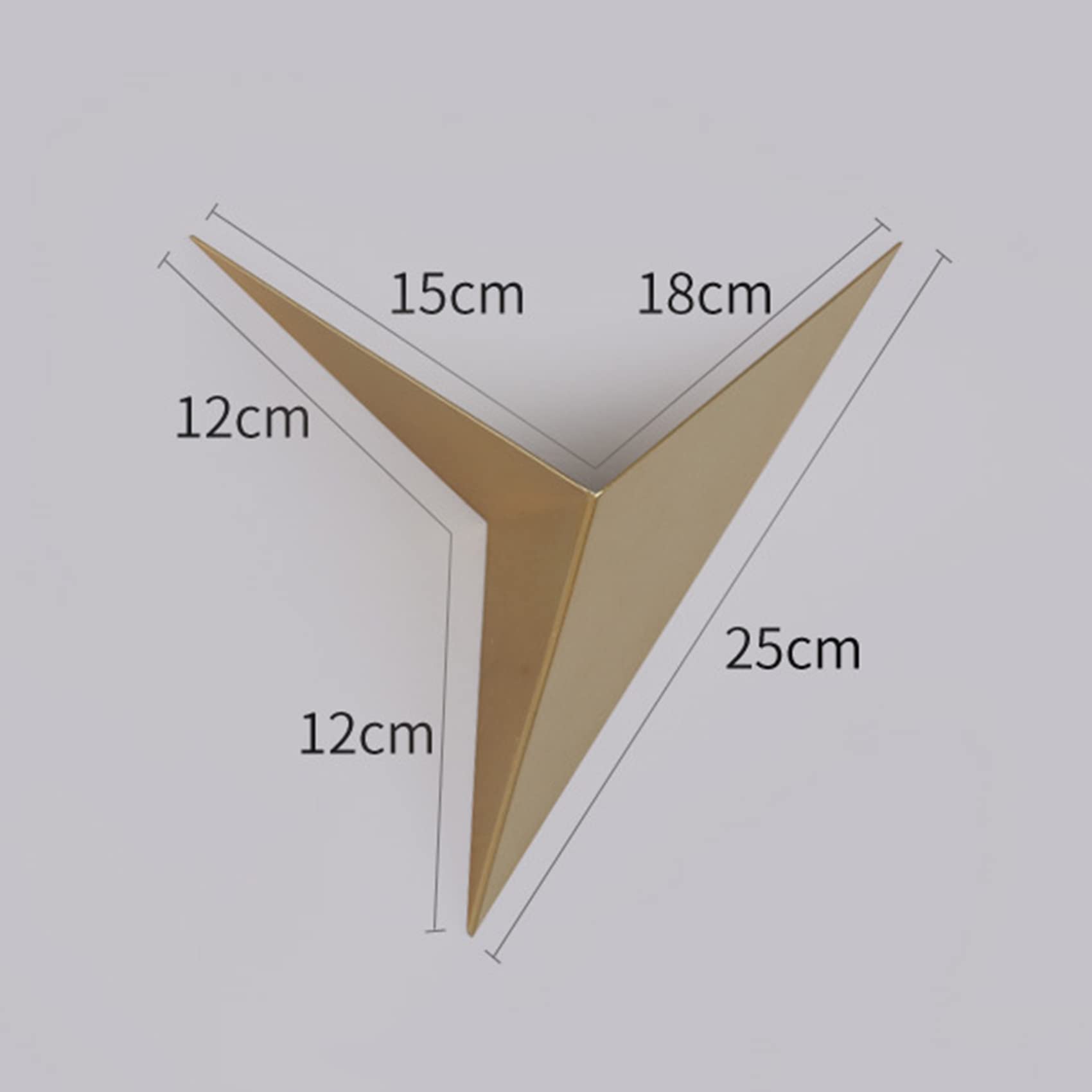Applique Murale Doré LED Triangle Moderne en Fer, Lumière Chaude