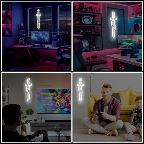 Image of Narsil Neon Sign, USB Powered LED Light for Room Decor | Fantasy Sword Wall Decor for Bedroom, Game Room, Party Decoration and Collectors Gift