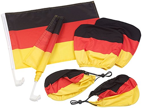 PEARL Fanartikel: 6-teiliges Sport-Fan-Set Deutschland zur Kfz-Dekoration (Deutschland Fanartikel Deutschland Set EMS)