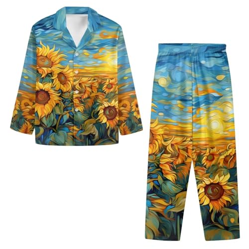 Upetstory Button Down Pajamas Sets for Women Sleepwear Long Sleeve Loungewear3