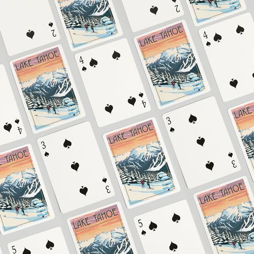Baraja Lake Tahoe Winter Skiers, 52 cartas poker miniatura 4