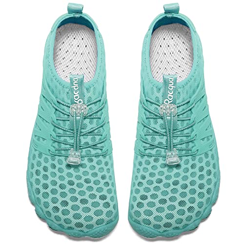 Image of Racqua Mens and Womens Water Shoes Quick Dry Barefoot Aqua Shoes Beach Sport Swim Pool Surf Hiking Shoes, Wz114-mint Green, 8.5 Women /7.5 Men