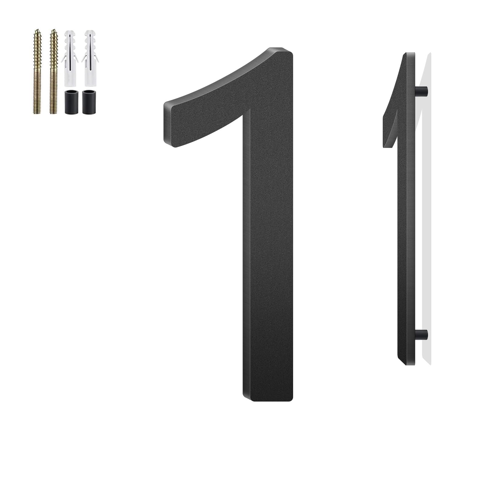 20 Inch Floating House Numbers and Metal Letters for Outdoor Signs, House Numbers for Outside, Aluminum Address Letters and Numbers for Door, Mailbox, Garden, Perfect for Home or Office (Number 1)