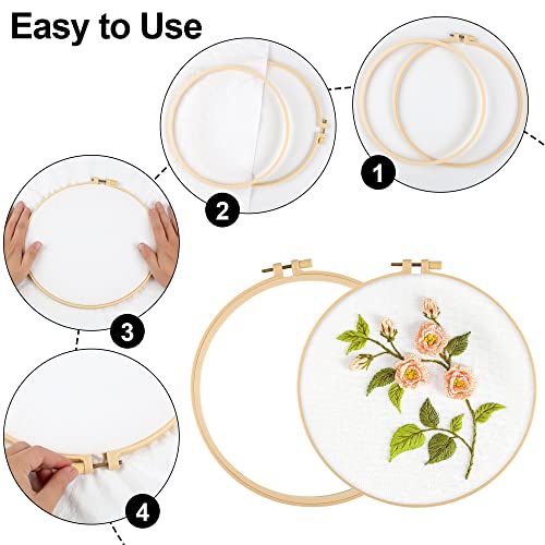 Phinus 16FZXB0001 6 Pcs Embroidery Hoop 6 Size, Round Plastic Cross Stitch Hoop thumb #4