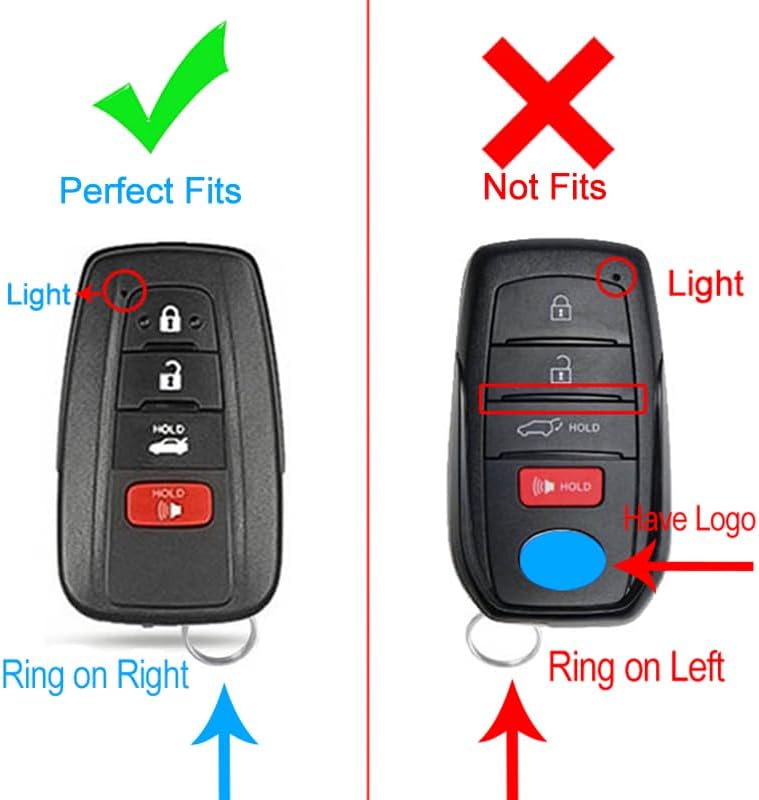 Miniatura 3 de Funda para Llavero Toyota Camry RAV4, para Highlander Avalon GT86 Funda para Llavero de TPU Suave Premium Protector de 360 Grados Soporte, Verde