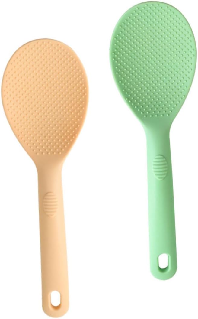 FUNOMOCYA 2pcs Silicone rice spoon rice cooker japanese
