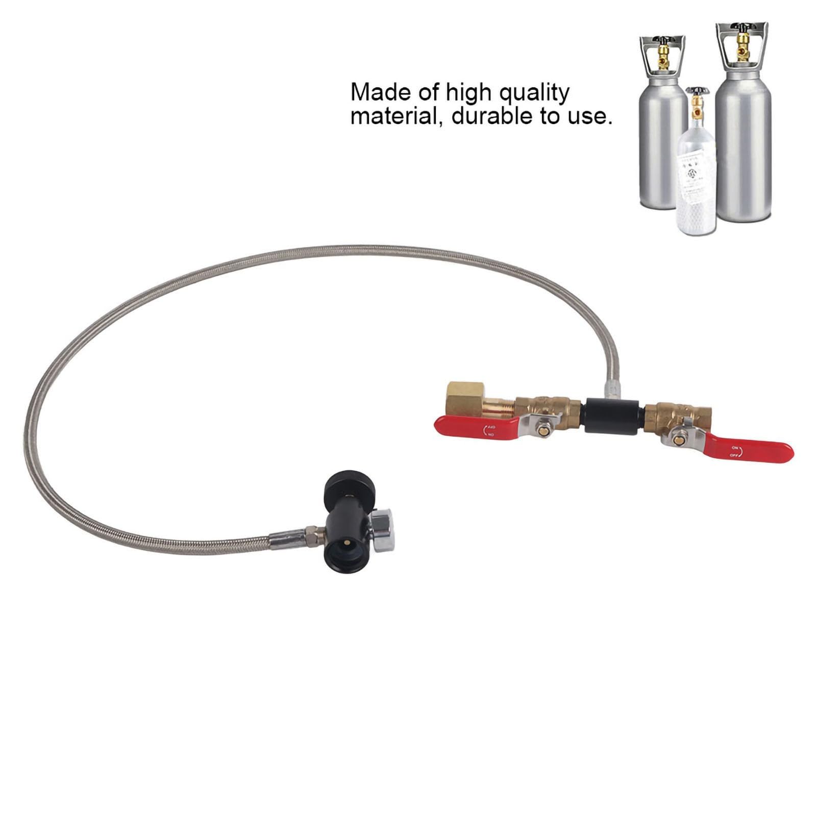 MAGT Adattatore di Ricarica CO2, G1/2 Adattatore di Ricarica Bombola CO2 con Tubo Flessibile, Connettore di Ricarica CO2 per Serbatoio di Riempimento