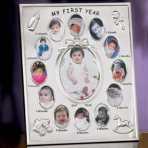 Lawrence Frames 830080 Silver Plated My First Year Picture Frame 4 by 6 Multi