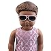 Momola Élégant plastique adorable ronde lunettes de soleil en forme de cadre verres pour 18 pouces American Girl vêtements poupée accessoires (Rose)