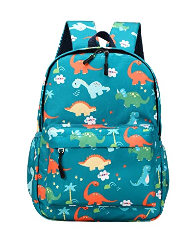 VReder Toddler Boys Girl Kids Backpack, Mini Dinosaur Bag Kindergarten Canvas Rucksack, School Bag Holiday Travel Bookbag Outdoor Daypack for 3-7 Year Old (Green)
