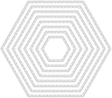 Sechseckige Hintergrund-Stanzformen aus Metall, Prägeschablonen für Thanksgiving, Weihnachten, Grußkarten, Papier, Bastelarbeiten, Dekoration, Stanzformen für Kartenherstellung, Scrapbooking, 8 Stück