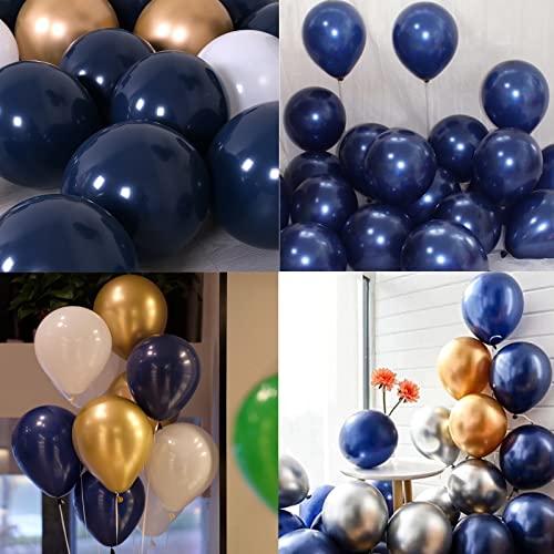 Image of Navy Blue Balloons, 5 inch 100pcs Mini Dark Blue Latex Balloons for Birthday Wedding Baby Shower Decorations (Navy Blue)