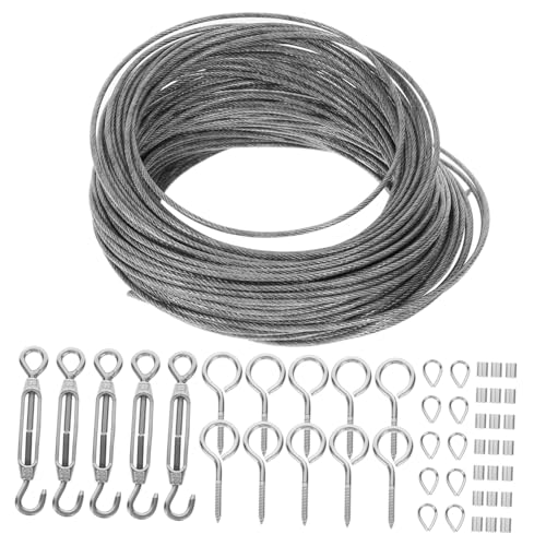 Homoyoyo Heavy Duty Wire Rope Tensioner Kit for Outdoor String Lights Easy to Install