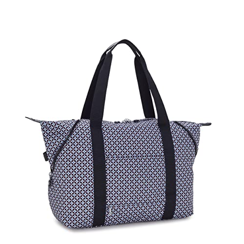 Kipling Women's Art Medium Tote Bag, Lightweight Large Weekender, Travel Handbag, Blackish Tile #TOP1