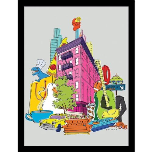 Friends 30 Years poster encadré coloré 40x30 cm décor pop pour salon