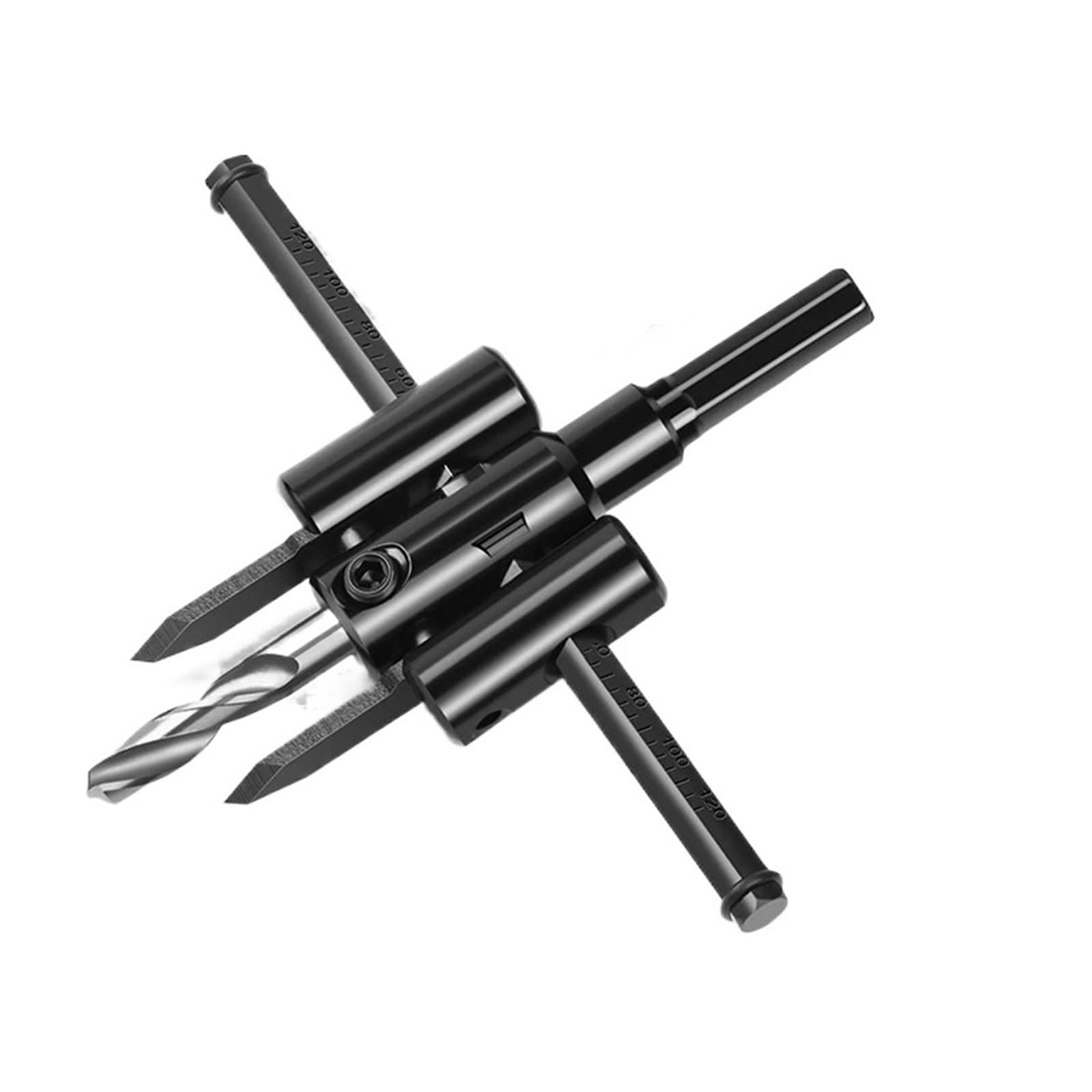 Scie cloche réglable 40-120mm type avion au nitrure de titane pour perçage du bois
