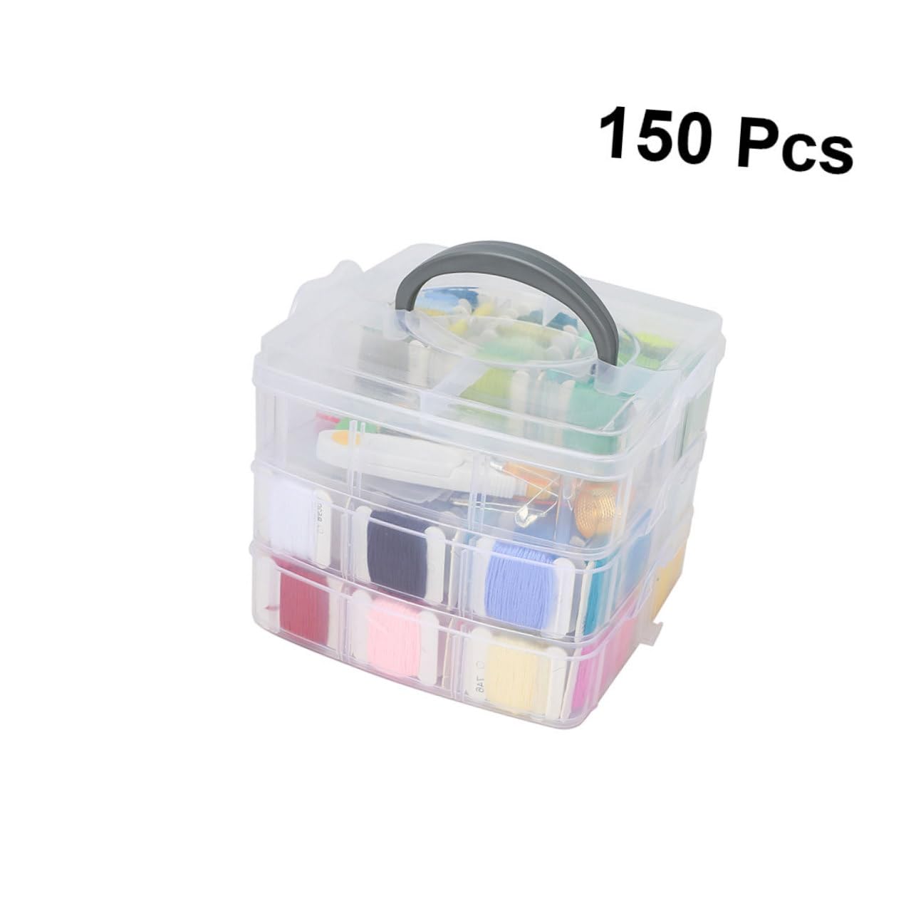 OSALADI Kit Ricamo con Fili Colorati e Accessori di Strumenti Completo con Scatola Portafilati e Custodia per Punto Croce Fai da Te e Cucito