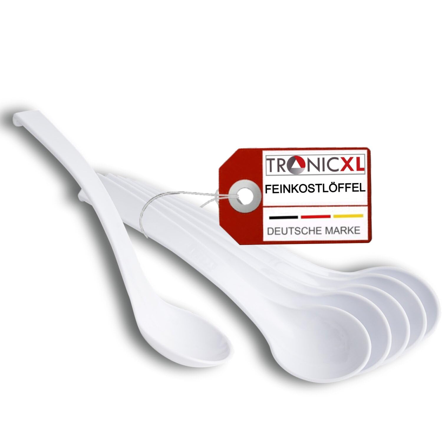 TronicXL 60 Feinkostlöffel Aus SAN-Kunststoff – Spülmaschinenfest, Schwarz, 240 Mm, Mit Griffkante, Für Feinkost, Hotels & Restaurants