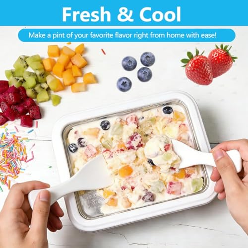 Image of Rolled Ice Cream Maker, Instant Ice Cream Maker Ball with 2 Scrapers,Food Grade Premium Stainless Steel Cold Plate No-electricity for Frozen Yogurt, Sorbet, Fun Parent-Child Activities Families