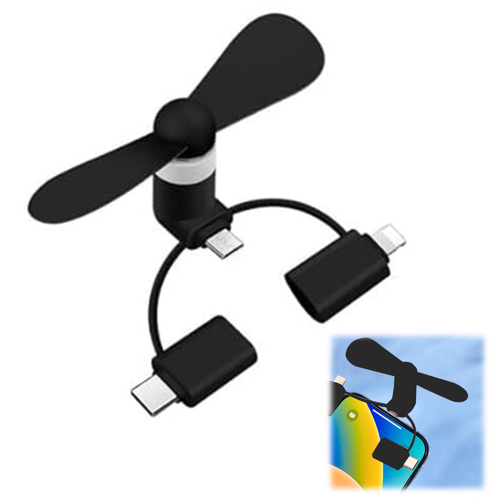 Mini Ventilador Para Teléfono Móvil,Flexible Power Bank Ventilateur,3