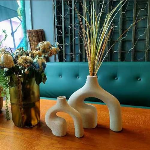 Jarrones Decorativos Modernos - 2 Paquetes Jarrones para Flores con No Flores, Jarron Ceramica para Decoracion Habitacion Centro de Mesa Decorativo Salon y Decoracion Mesa Comedor - imagen 7