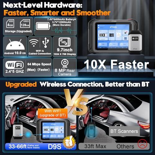 XTOOL D9S Automotive Scanner Diagnostic Tool, 2025 V2.0 Version with FCA AutoAuth, Upgrade of D9, Topology Map, Bidirectional Scan Tool, ECU Coding, 45+ Resets, DoIP/CAN FD, 3 Years Update - Image 5