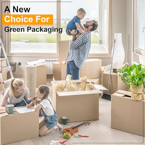 Image of GLUN Honeycomb Paper Wrap Roll 10m x 15inches, Pack of 5, Eco-Friendly Protective Packaging for Fragile Items, Lightweight & Recyclable